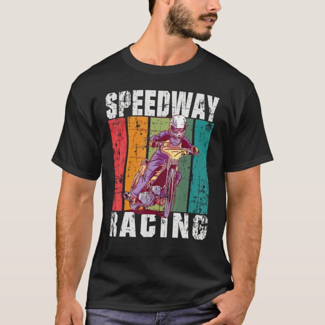 T-shirt Course de moto sur circuit plat de speedway (Devant)