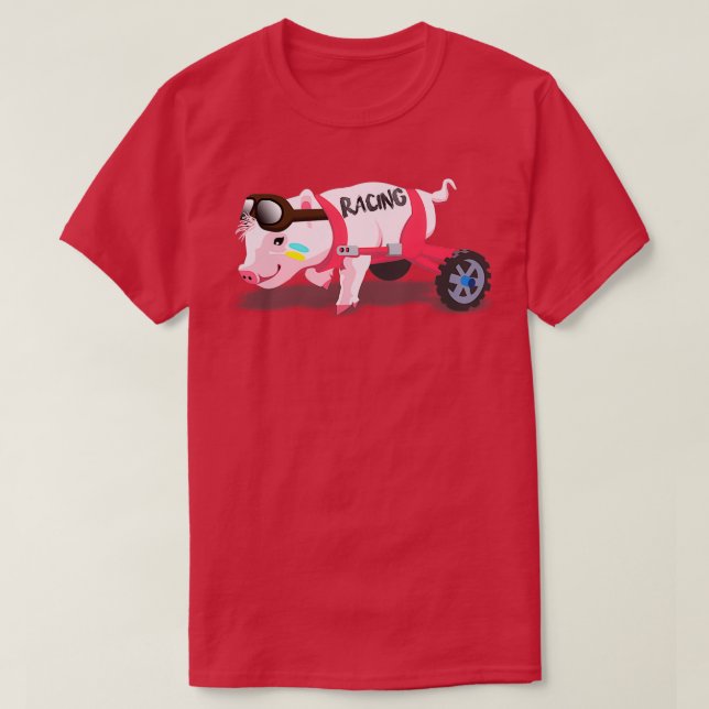 T-shirt Course de porcs (Design devant)