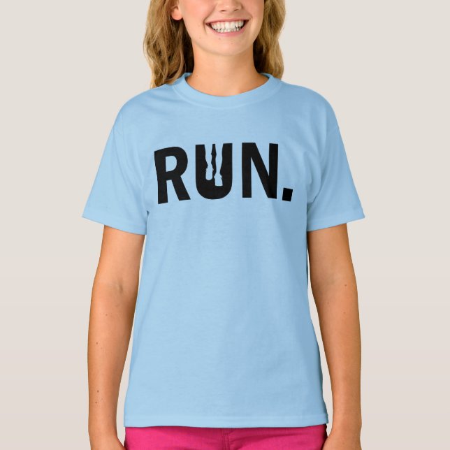 T-shirt Course de silhouette pour le marathon de coureur (Devant)