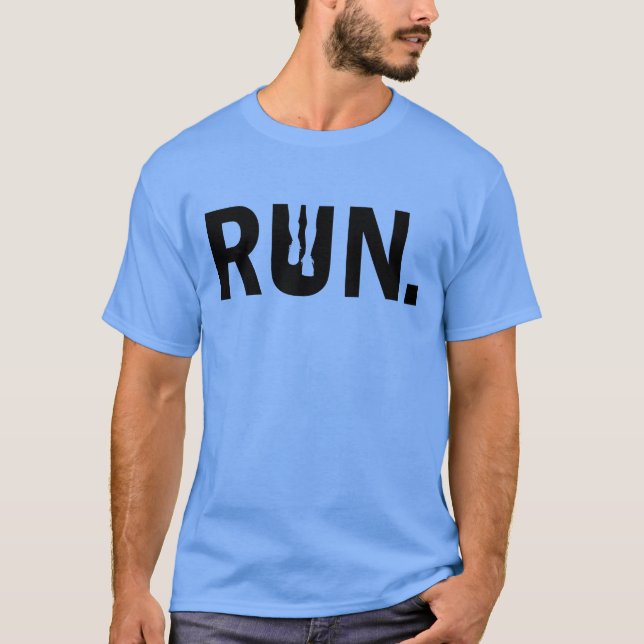 T-shirt Course de silhouette pour le marathon de coureur (Devant)