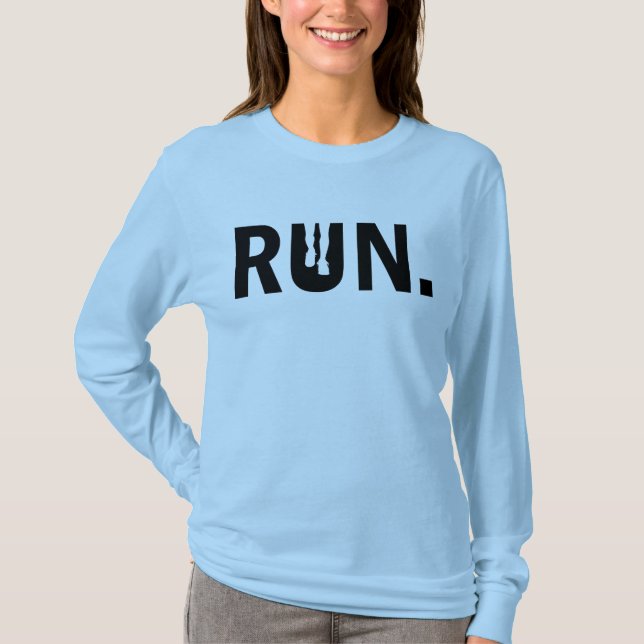 T-shirt Course de silhouette pour le marathon de coureur (Devant)