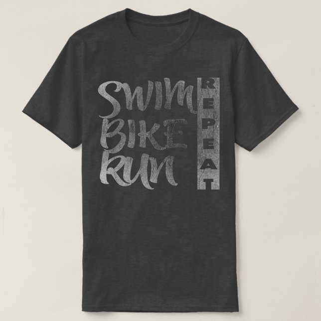 T-shirt Course de vélo de natation (Design devant)