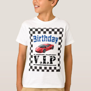 T-shirt Course de voiture de sport pour enfants Anniversai