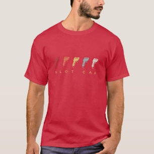 T-shirt Course de voitures à crémaillère Slotcar Rétro Vin