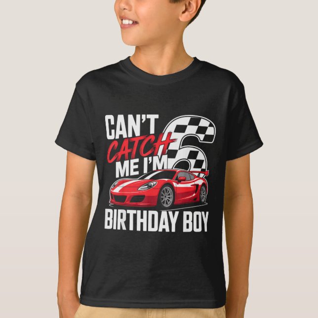 T-shirt Course de voitures de course 6e anniversaire ne pe (Devant)