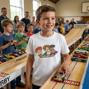 T-shirt Course de voitures en bois pour enfants