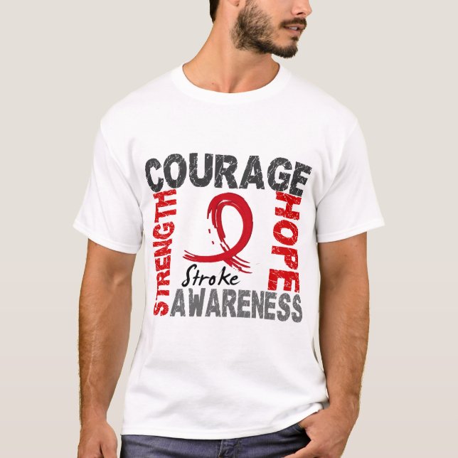 T-shirt Course d'espoir de courage de force (Devant)
