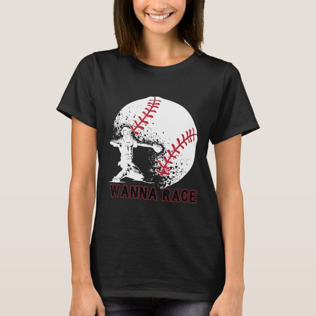 T-shirt Course Drôle de Catcher Bysebyll Lance Softbyll S (Devant)