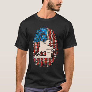 T-shirt Course en baril Adna Us American Flag Horse Racer 