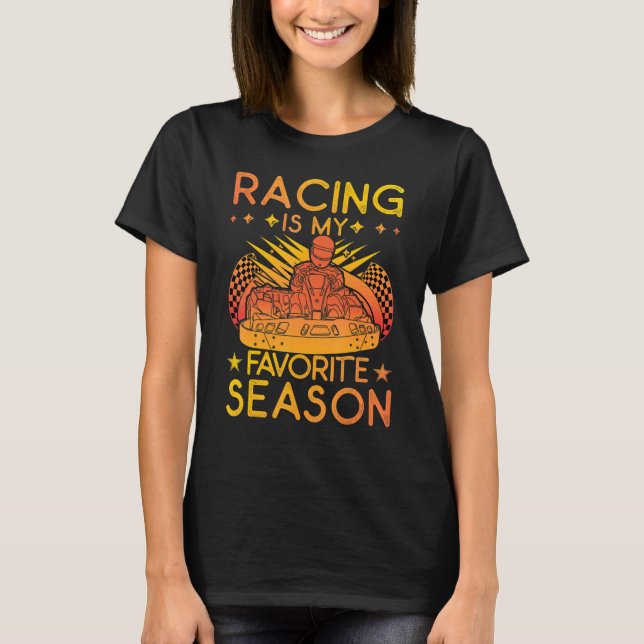 T-shirt Course Est Ma Saison Préférée Go Kart (Devant)