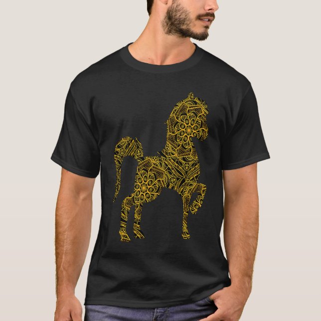 T-shirt Course et Élevage de Chevaux Mandala (Devant)