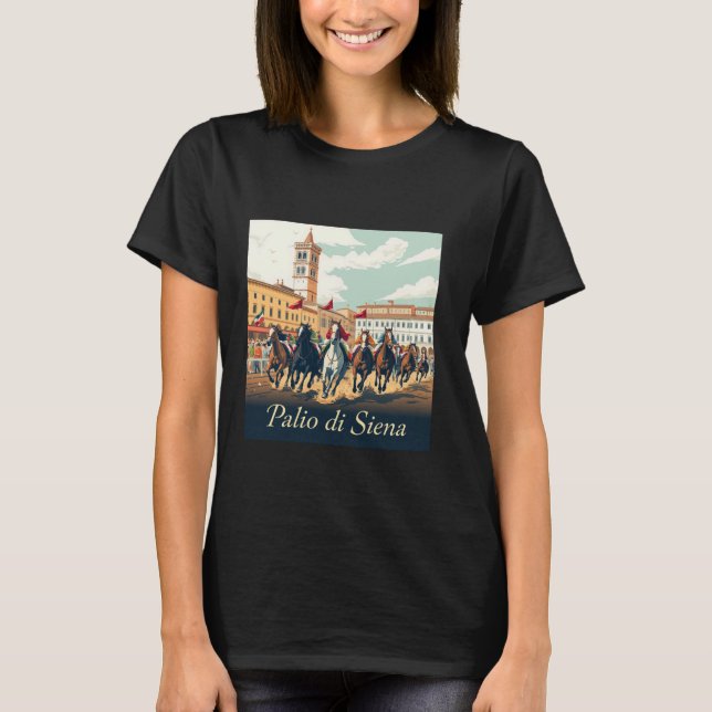 T-shirt Course hippique du Palio de Sienne (Devant)