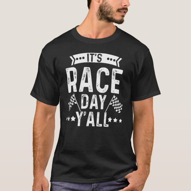 T-shirt Course Jour Voiture Course C'est jour de course Y' (Devant)