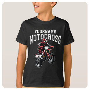 A Motocross Rider Motox Dirt Bike Motorsports Hommes Col V Coton T