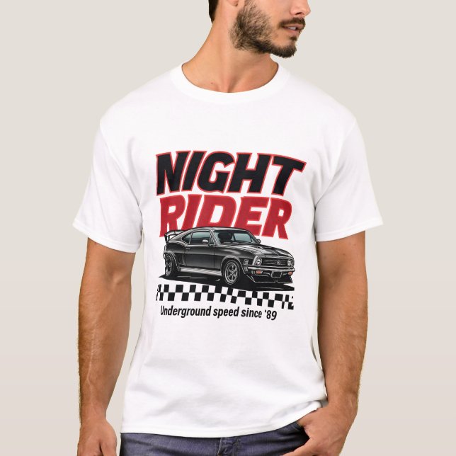 T-shirt Course nocturne souterraine de voitures modifiées  (Devant)