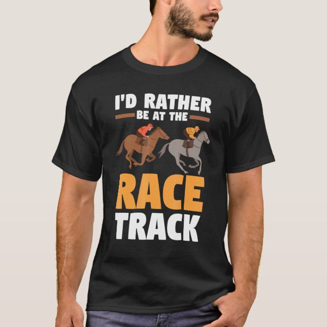 T-shirt Courses de chevaux  Cavalier de Derby  Je préférer (Devant)