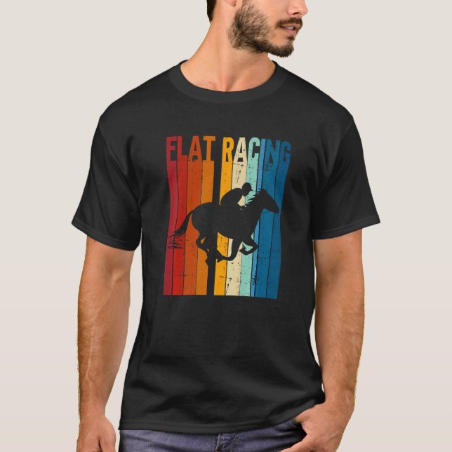 T-shirt Courses de plat rétro Équitation Courses de chevau (Devant)