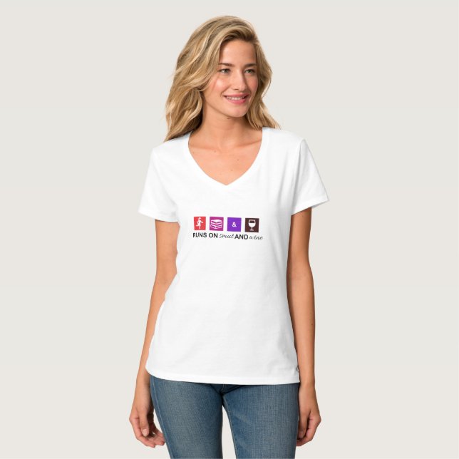 T-shirt Courses sur le fumeron et le vin (Devant entier)
