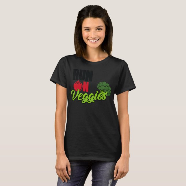 T-shirt Courses sur l'herbivore végétalien végétarien de (Devant entier)