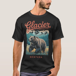 T-shirt court crop confort rétro du Glacier Nation