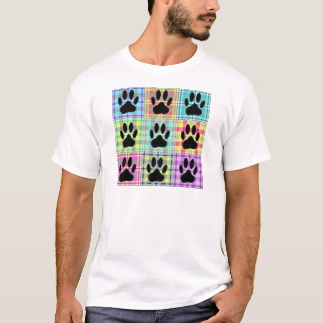 T-shirt Courte de lit motif patte de chien (Devant)
