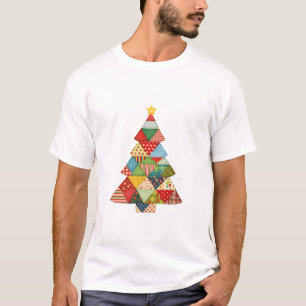 T-shirt Courtepoint d'arbre de Noël Amoureux de courtepoin