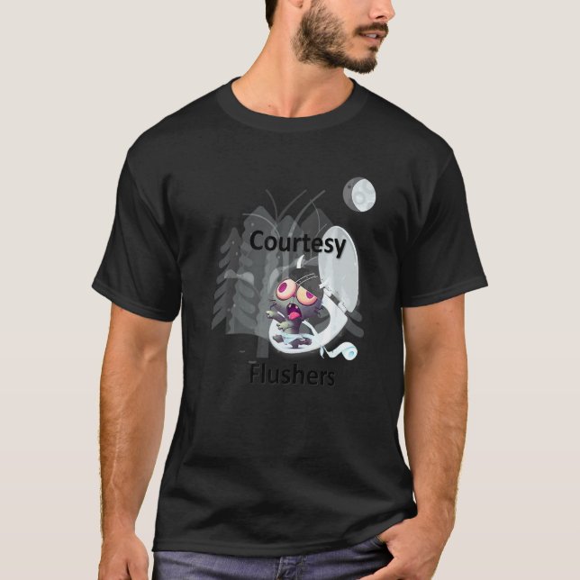 T-shirt Courtesy Flushers  Chat Zombie (Devant)