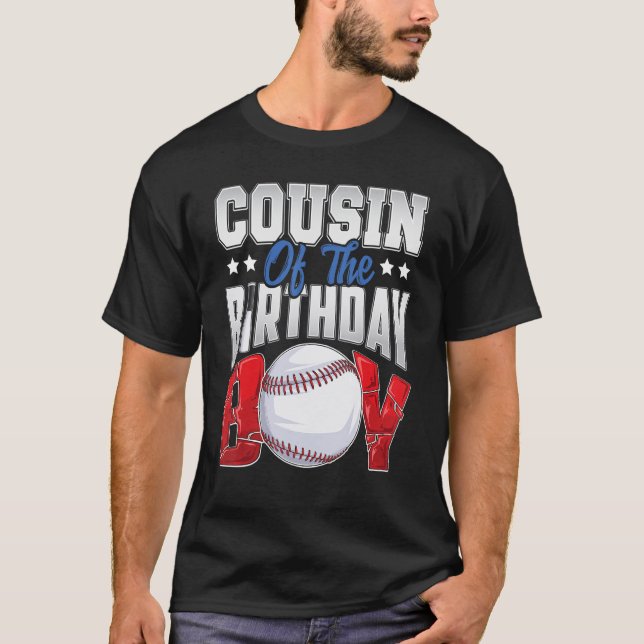 T-shirt Cousin Baseball garçon d'anniversaire Famille Ball (Devant)