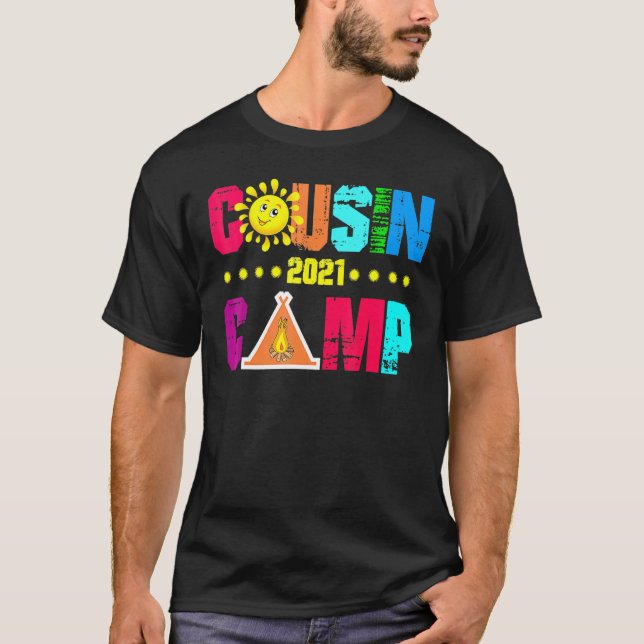 T-shirt Cousin Camp 2021 Cousin Tribe Vacances (Devant)