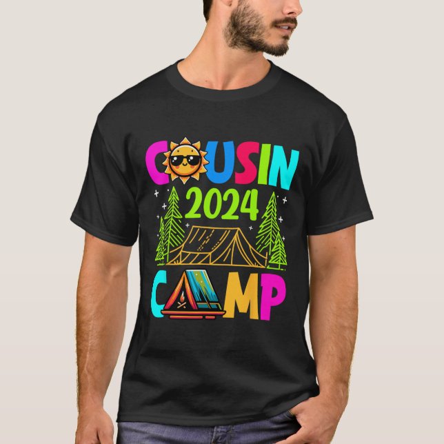 T-shirt Cousin Camp 2024 Vacances en famille Camping été C (Devant)