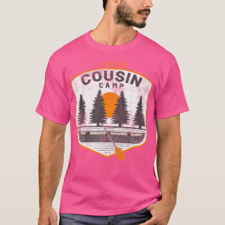 T-shirt Cousin Camp 2025 Canoë Vintage Art Summer Family C