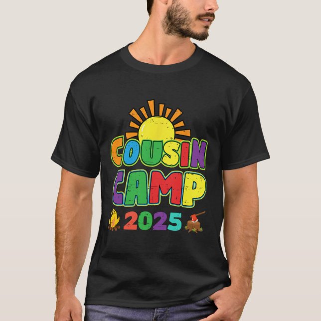 T-shirt Cousin Camp 2025 Vacances en famille Camping été C (Devant)