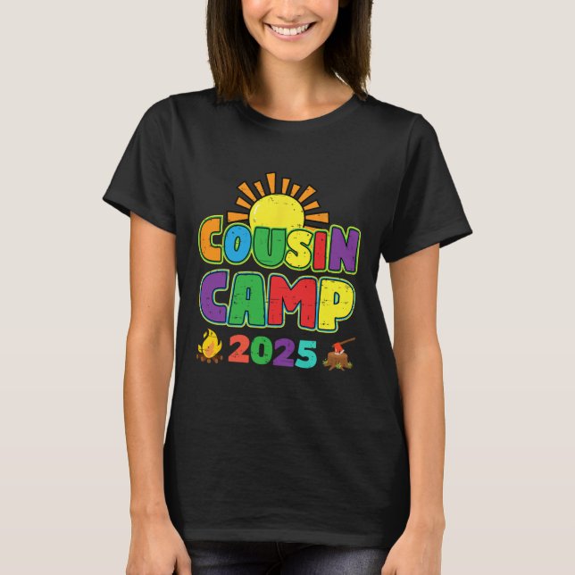 T-shirt Cousin Camp 2025 Vacances en famille Camping été C (Devant)