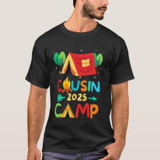T-shirt Cousin Camp 2025 Vacances familiales Camping d'été