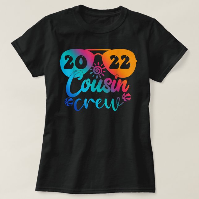 T-shirt Cousin Crew 2022 Summer Vacation Beach Matching Fa (Design devant)