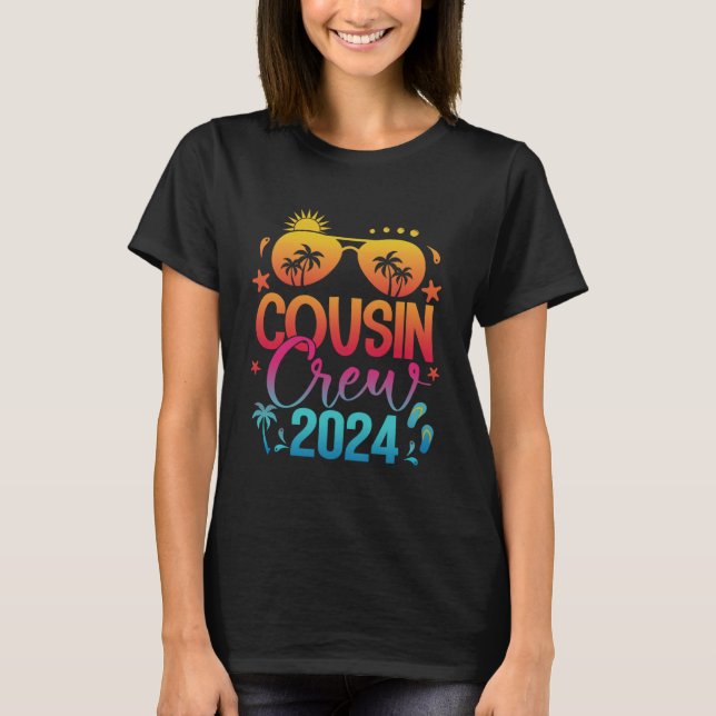 T-shirt Cousin Crew 2024 Family Summer Vacation Beach Sung (Devant)