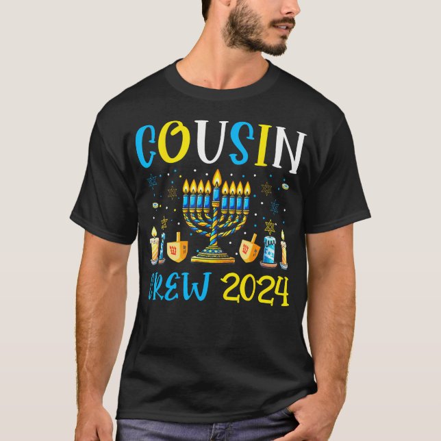 T-shirt Cousin Crew 2024 Hanukkah Family Costume Menorah D (Devant)