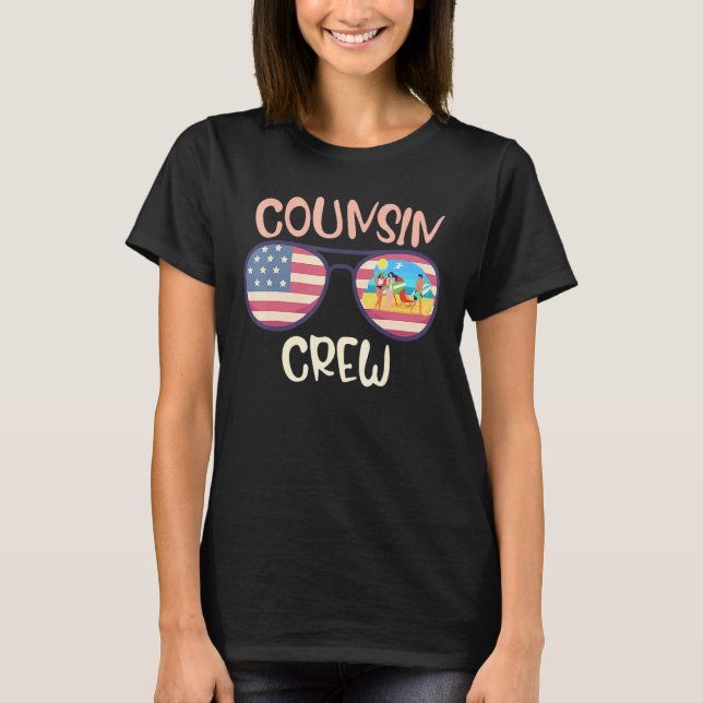 T-shirt Cousin Crew 4th Of July Patriotic American Family  (Devant)