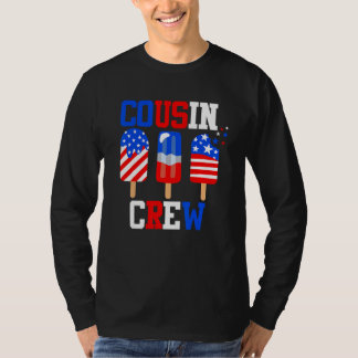 T-shirt Cousin Crew 4th of July  Popsicle Us Flag Patrioti