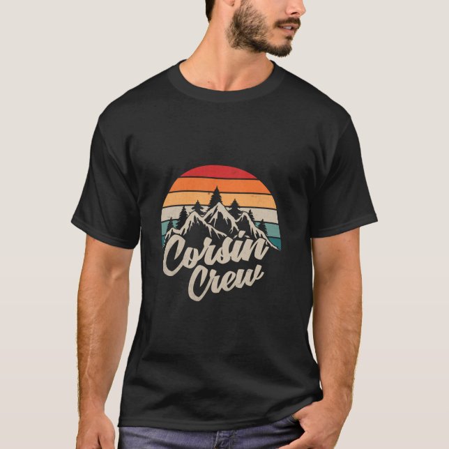 T-shirt Cousin Crew Camping Rétro Long Manche T Chemise (Devant)