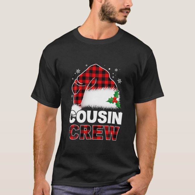 T-shirt Cousin Crew Christmas Butiflo Plaid Red Xmas drôle (Devant)
