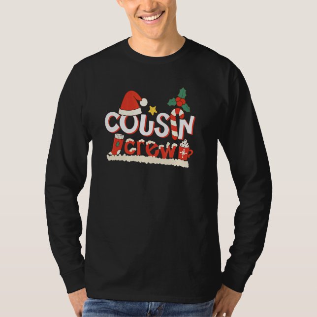 T-shirt Cousin Crew Christmas Santa Hat Family Matching Pa (Devant)