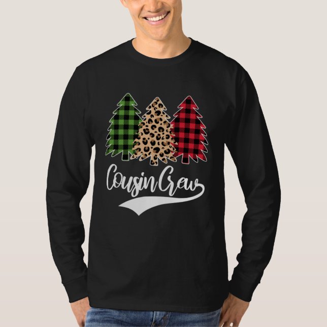 T-shirt cousin crew Christmas Tree red plaid Christmas (Devant)