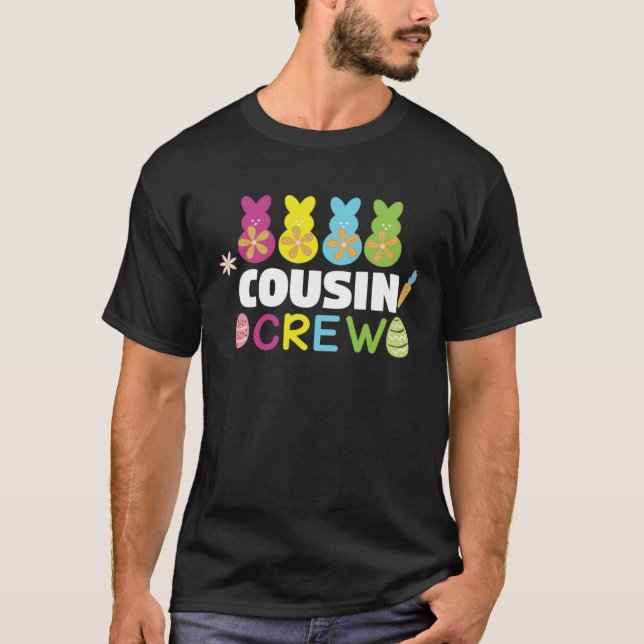 T-shirt Cousin Crew Cute Bunny Rabbit Matching Easter Day  (Devant)