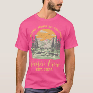 T-shirt Cousin Crew Est.2025 Camping Famille Correspondanc