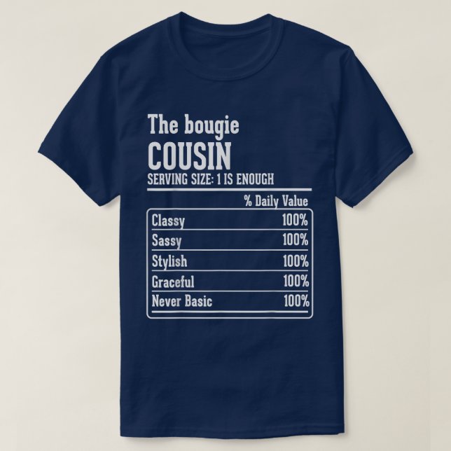 T-shirt Cousin Crew Nutritional Facts the Bougie Cousin T- (Design devant)