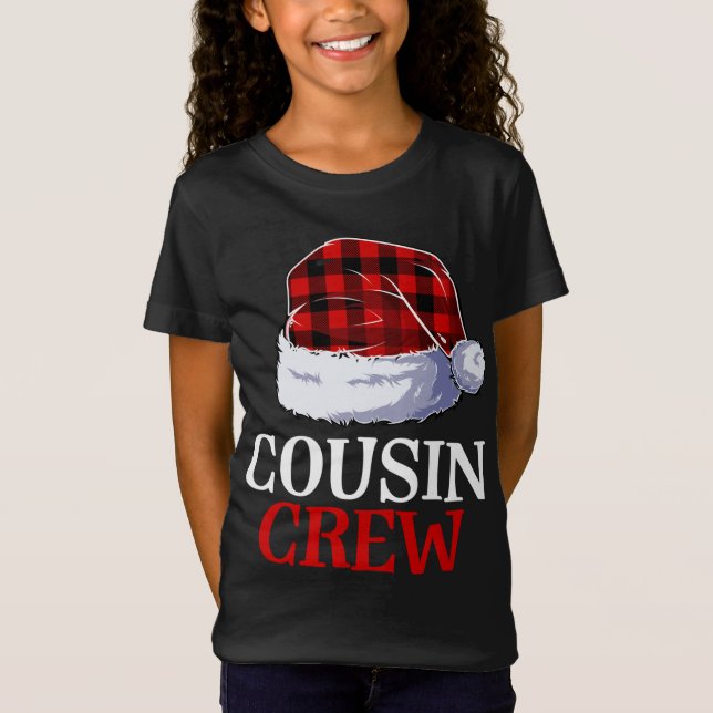 T-Shirt Cousin Crew Père Noël Plaid Buffalo Vêtement Funny (Devant)