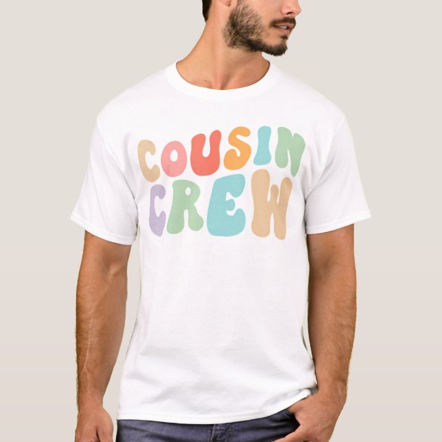 T-shirt Cousin Crew Super Retro Design Famille Matching Co (Devant)