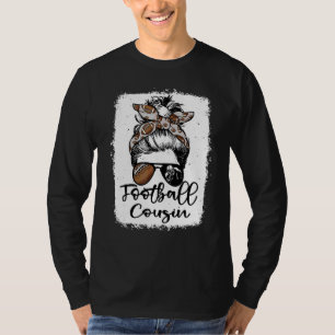 T-shirt Cousin de football vintage léopard chignon désordo