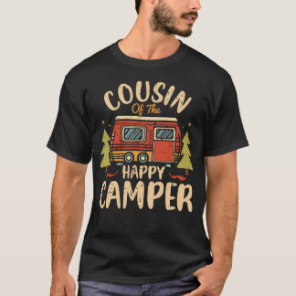 T-shirt Cousin De Happy Camper 1Er Anniversaire Retro Co